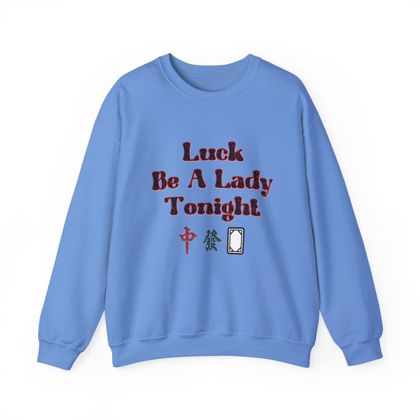 Boho Mahjong Inspired Unisex Sweatshirt, Gambler Metaphor Crewneck Jumper, Luck Be a Lady Pullover, Gift for Gamers, Vintage Style Sweater