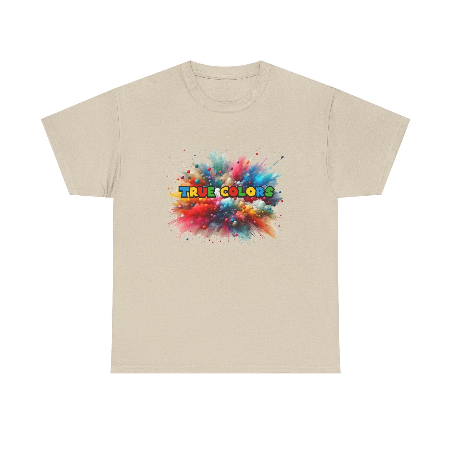 Music Nostalgia True Colors Unisex Cotton Tee, Colorful Boho and Hippie Style Top, Artistic Typographic Design T-shirt