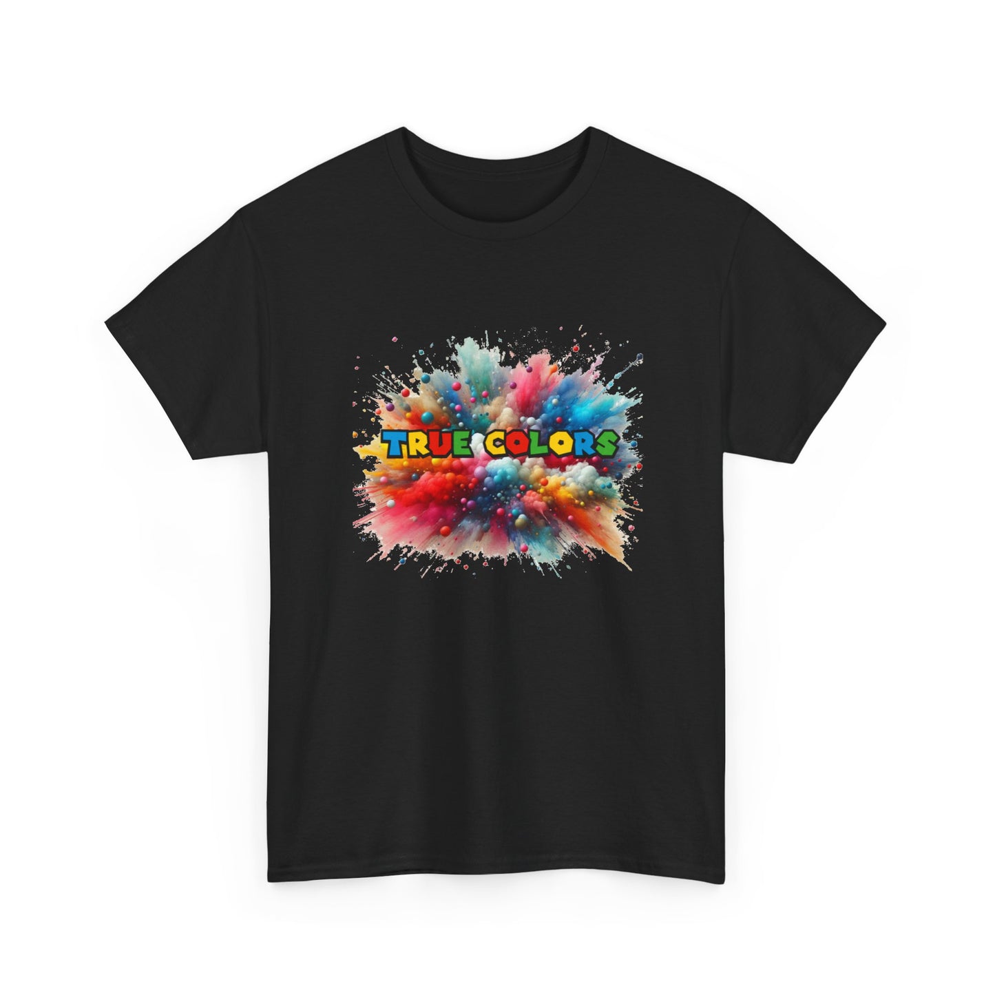Music Nostalgia True Colors Unisex Cotton Tee, Colorful Boho and Hippie Style Top, Artistic Typographic Design T-shirt
