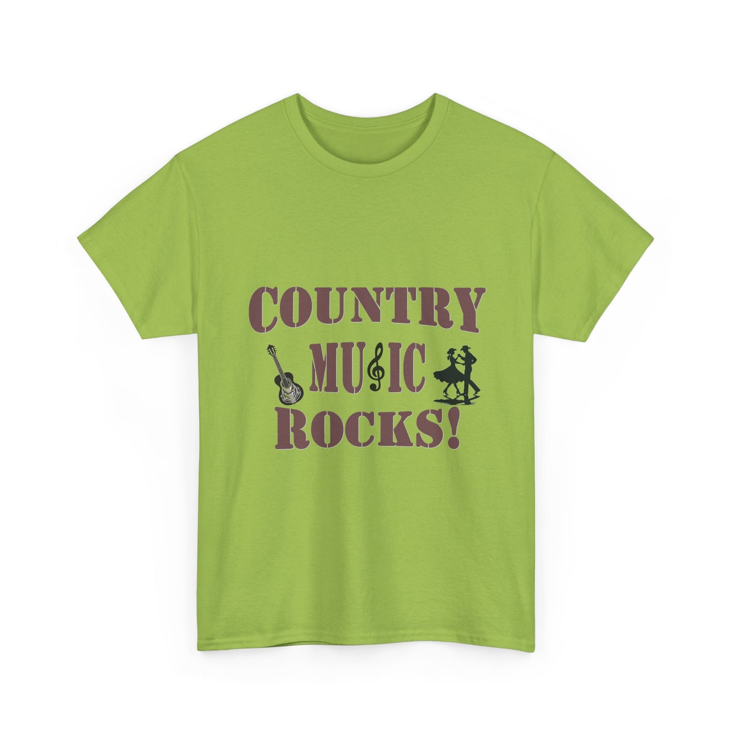 Music Nostalgia Country Music Rocks Unisex Cotton Tee, Artistic Typography Top, Retro Style Graphic Tee