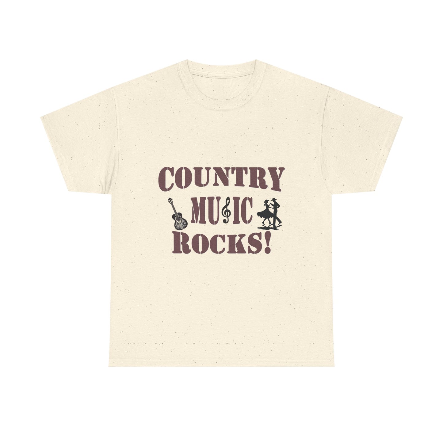 Music Nostalgia Country Music Rocks Unisex Cotton Tee, Artistic Typography Top, Retro Style Graphic Tee