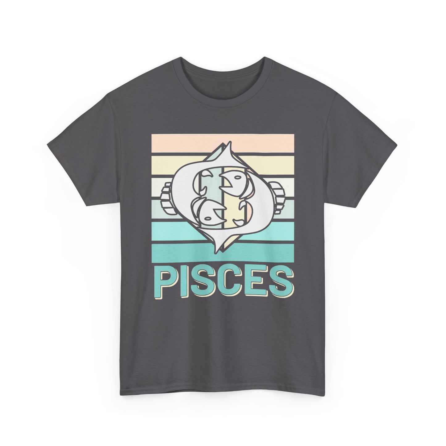 Pisces Zodiac Unisex Tee, Vintage Retro Astrology Sign Shirt, Horoscope Constellation Gift, Astro Lover Birthday Present, Heavy Cotton