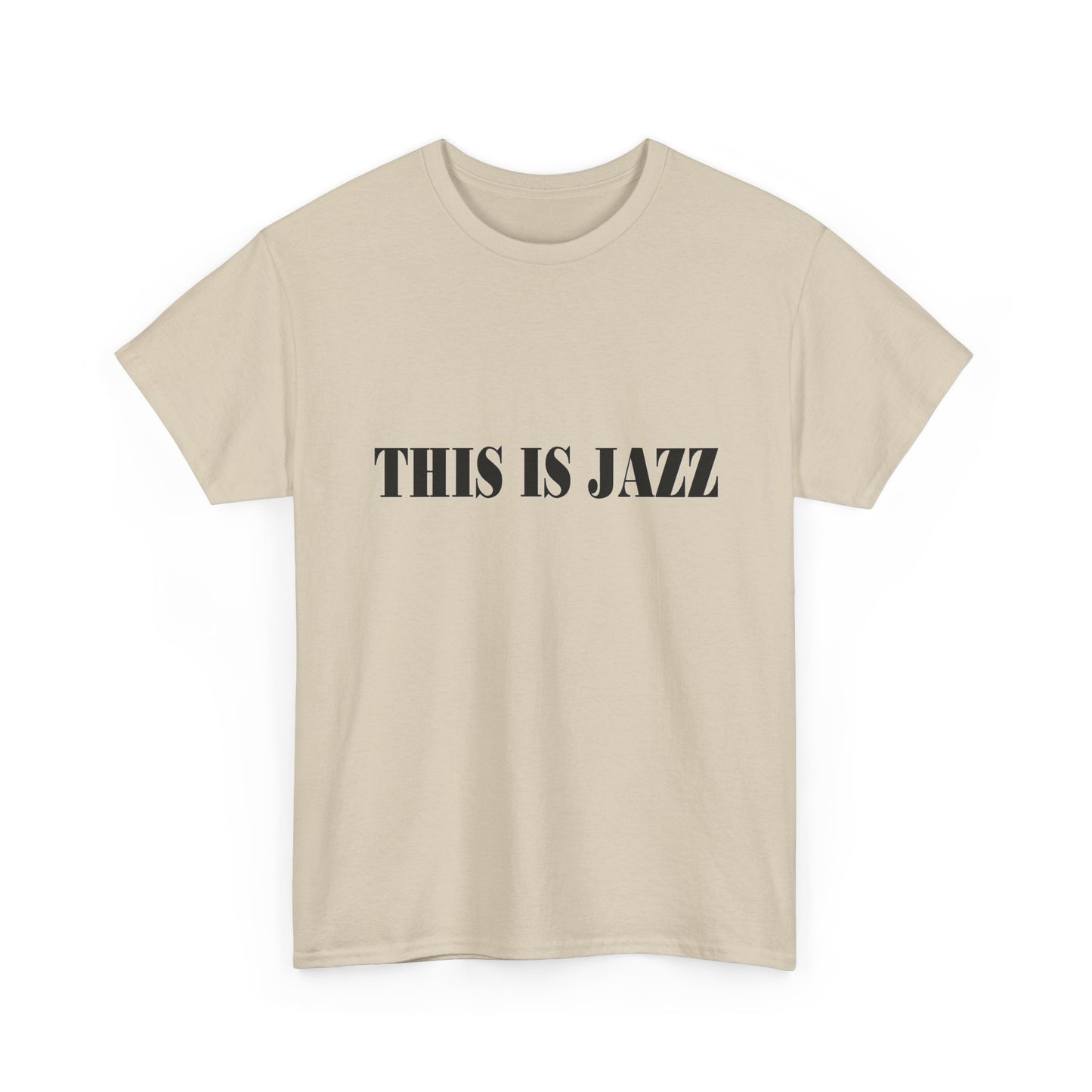 Music Nostalgia THIS IS JAZZ Unisex Cotton Shirt, Colorful Boho and Hippie Style Top, Artistic Typographic Design Shirt