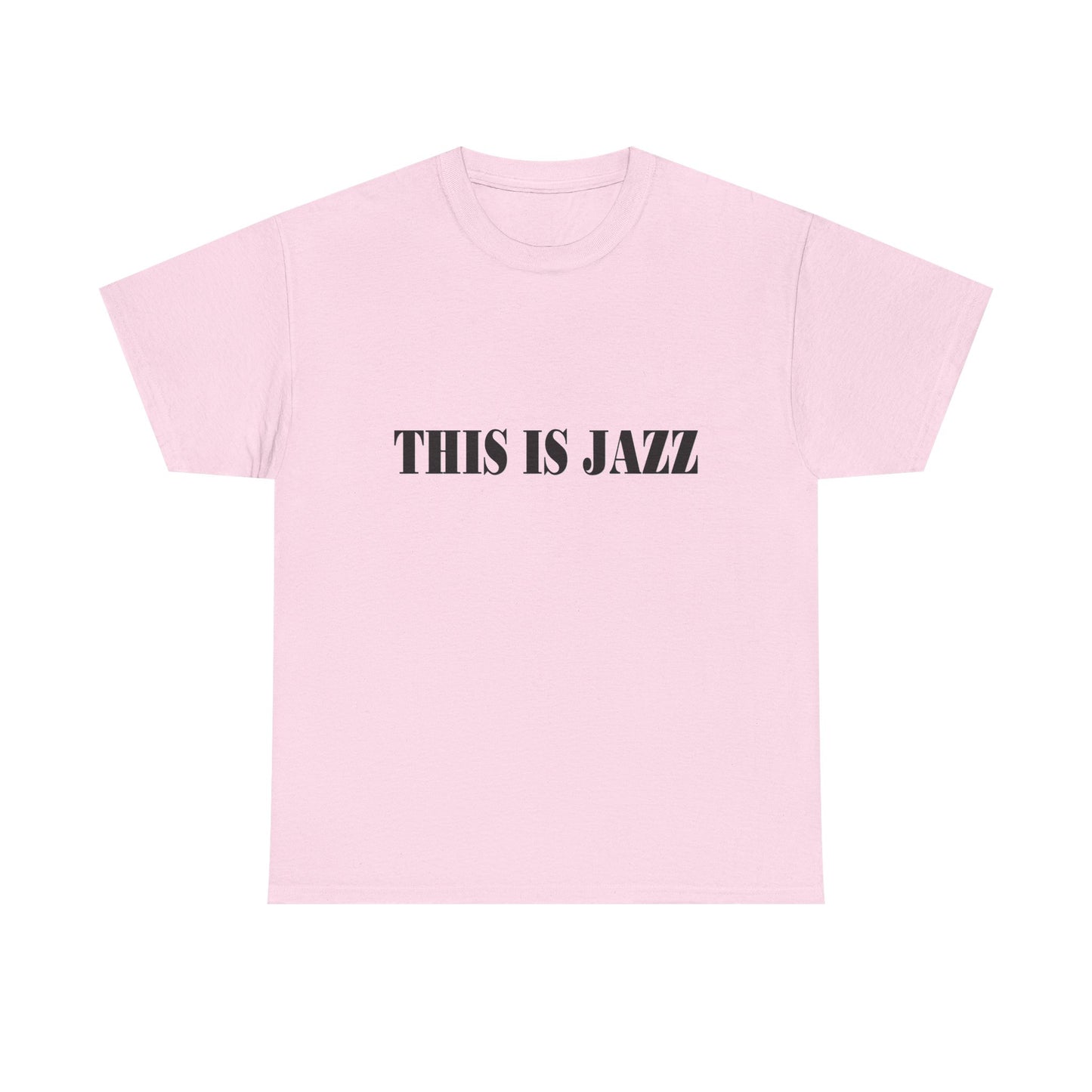 Music Nostalgia THIS IS JAZZ Unisex Cotton Shirt, Colorful Boho and Hippie Style Top, Artistic Typographic Design Shirt