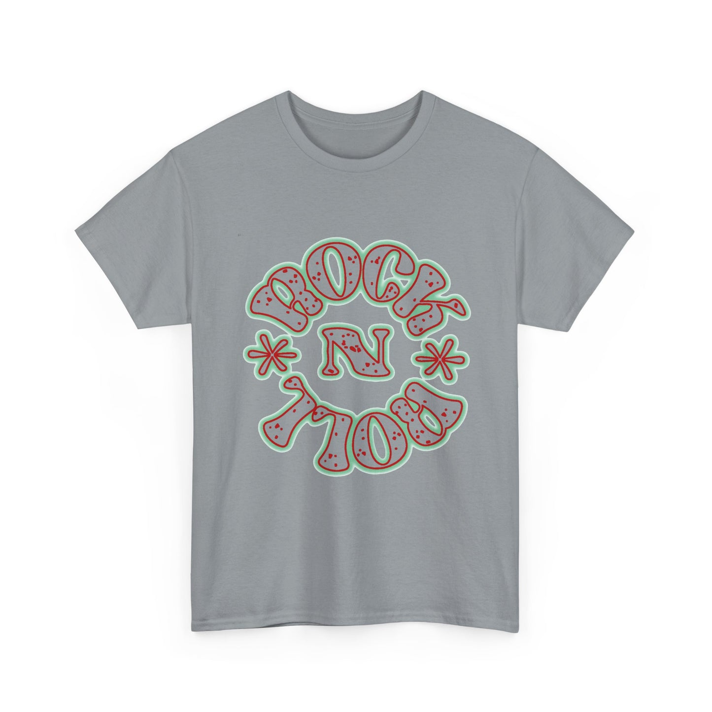 Music Nostalgia Rock N Roll Unisex Cotton Tee, Colorful Boho and Hippie Style Top, Artistic Typographic Design