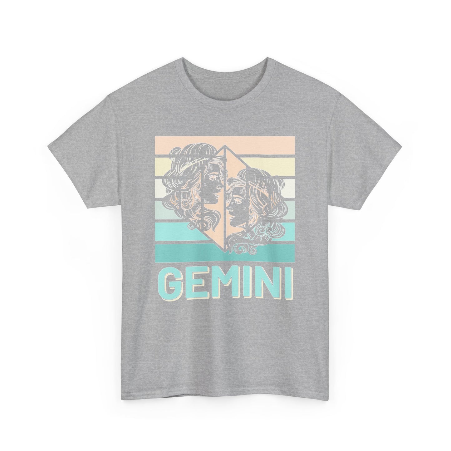 Gemini Zodiac Heavy Cotton Tee, Perfect for Astrology Lovers, Birthday Gifts, Casual Wear, Star Sign Apparel, Vintage Unisex Graphic Tee