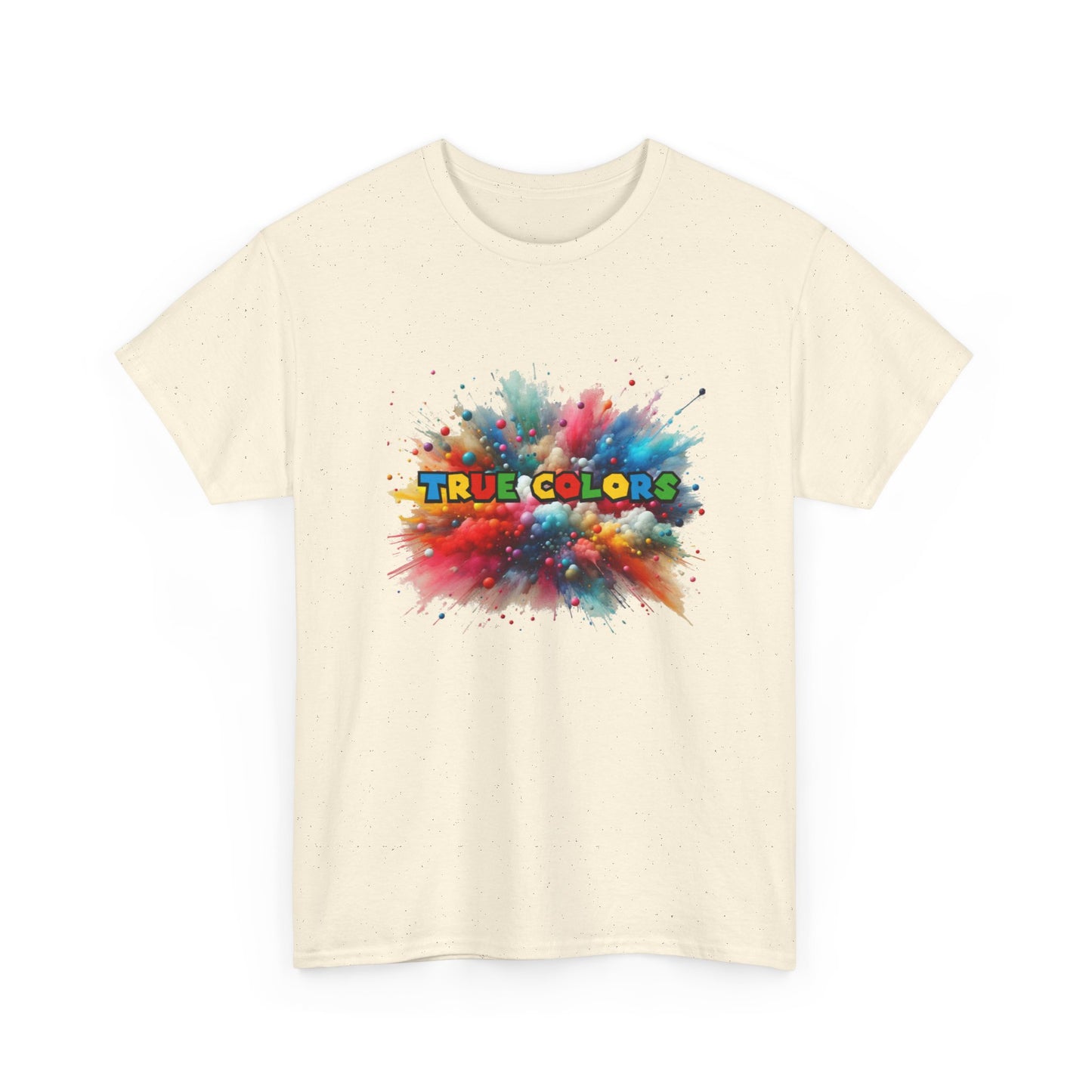 Music Nostalgia True Colors Unisex Cotton Tee, Colorful Boho and Hippie Style Top, Artistic Typographic Design T-shirt