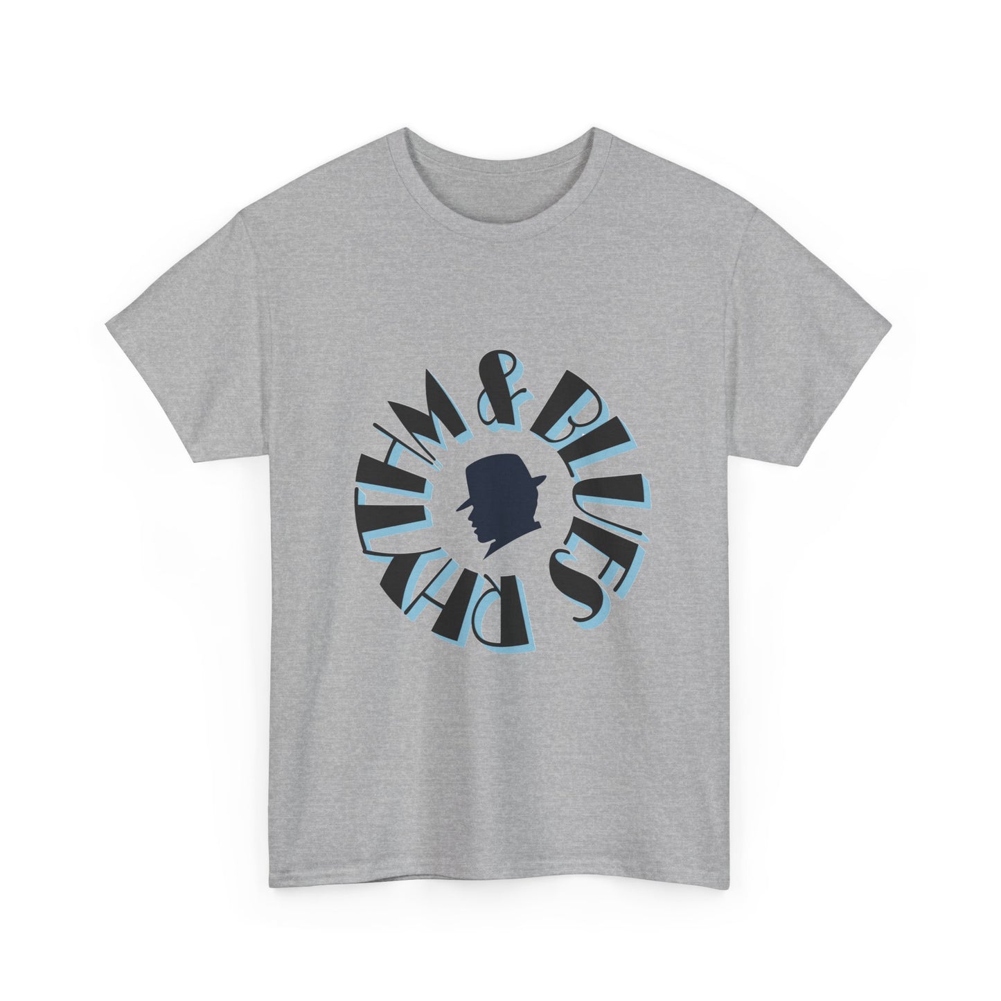 Music Nostalgia Rhythm and Blues Unisex Cotton Tee, Broadway Style Font in Artistic Typography Design Shirt