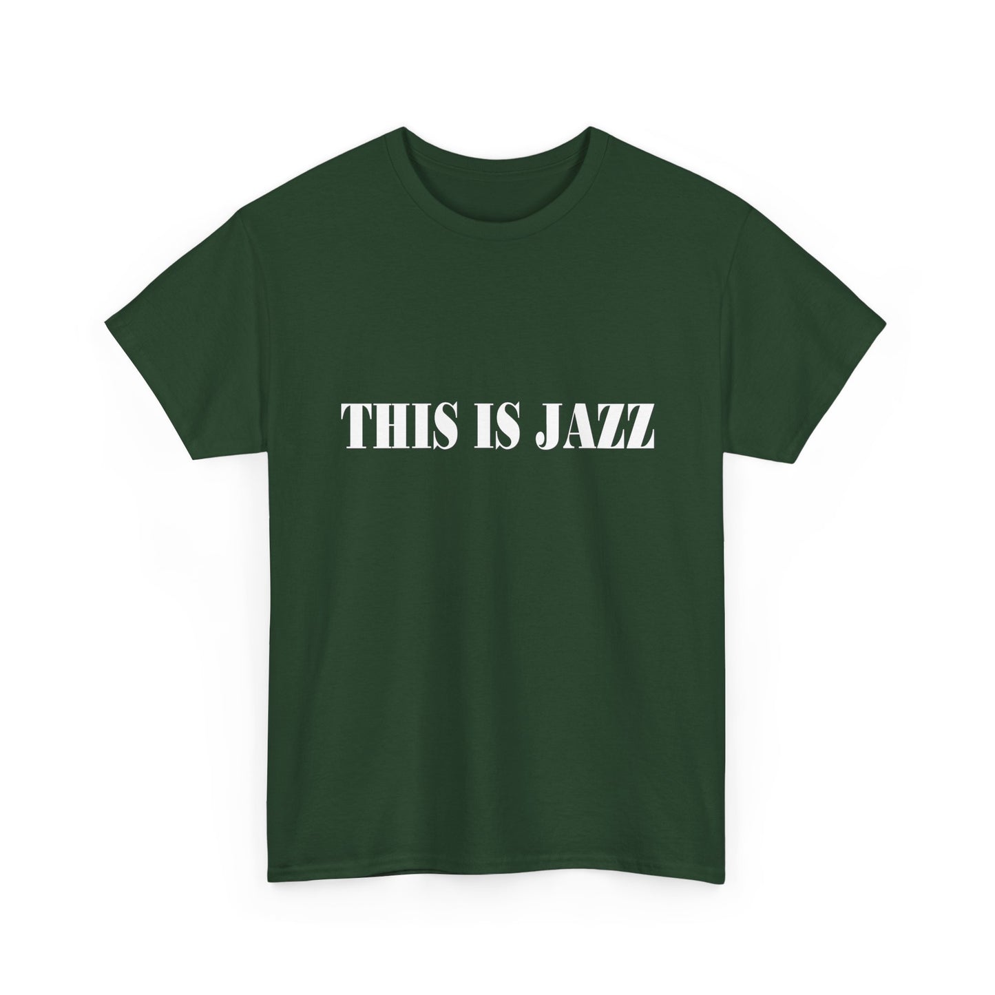 Music Nostalgia THIS IS JAZZ Unisex Cotton Shirt, Colorful Boho and Hippie Style Top, Artistic Typographic Design Shirt