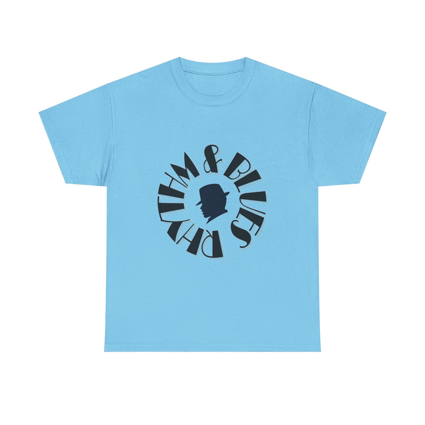 Music Nostalgia Rhythm and Blues Unisex Cotton Tee, Broadway Style Font in Artistic Typography Design Shirt