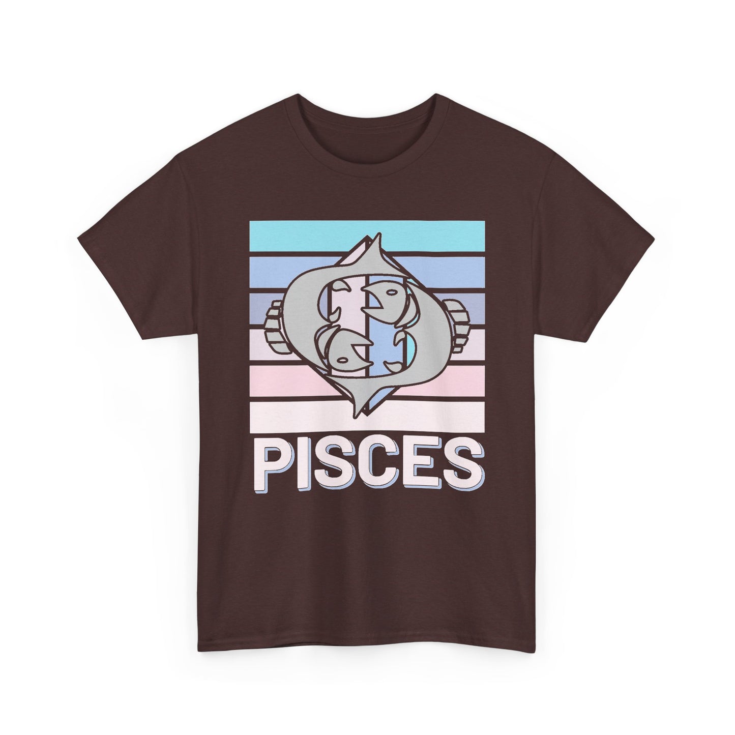Pisces Retro Tee, Vintage Zodiac T-Shirt, Astrology Unisex Shirt, Horoscope Design, Heavy Cotton Top, Retro Pisces Shirt
