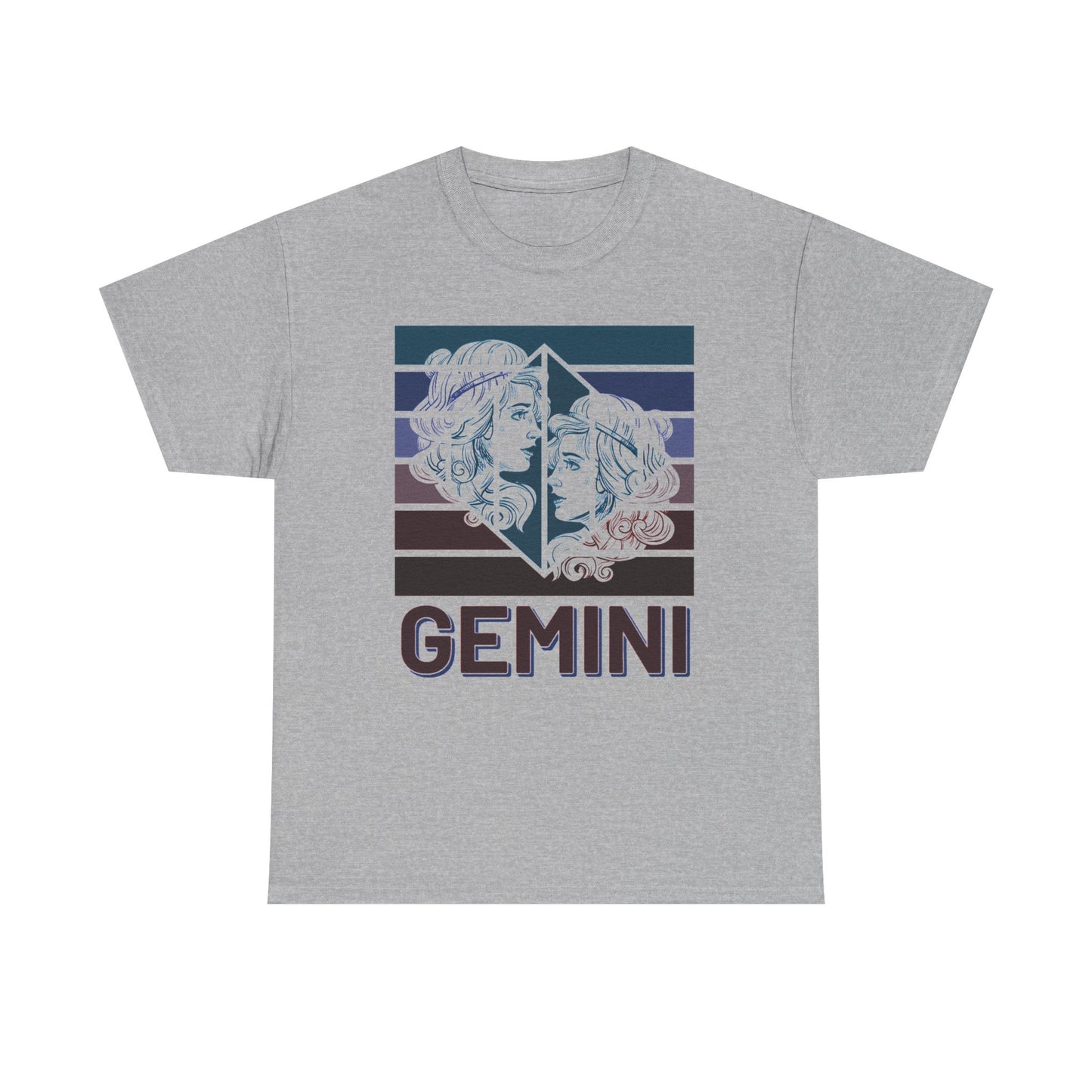 Gemini Zodiac Unisex Heavy Cotton Tee, Astrology Gift Shirt, Birthday Gift for Gemini, Zodiac Sign Tee, Horoscope T-Shirt, Retro Design