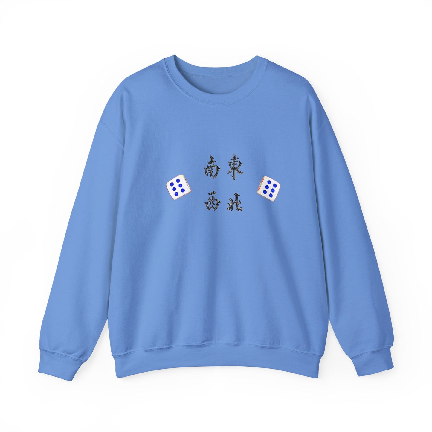 Gambler's Metaphor Mahjong Tiles Unisex Sweatshirt, Dragon Winds Dice Design, Mahjong Enthusiast Gift, Cozy Jumper, Gamer Apparel