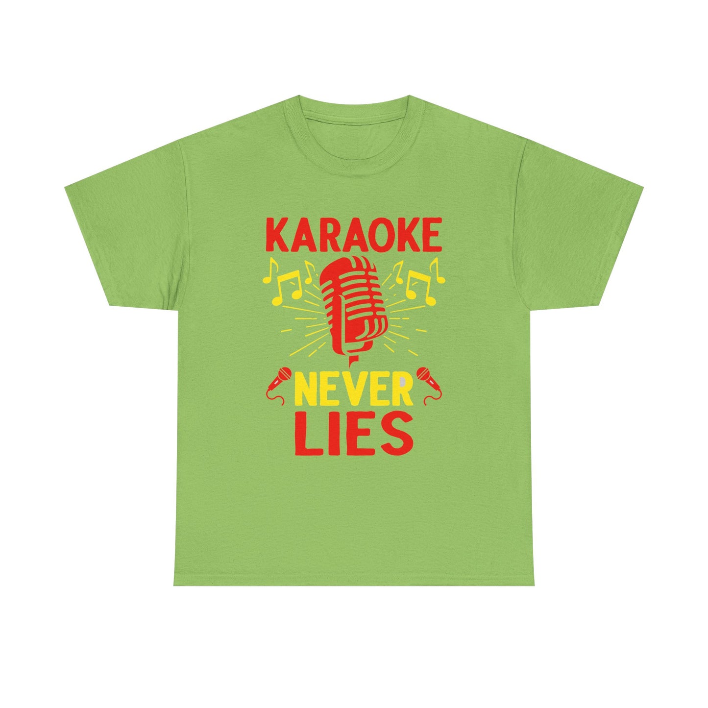 Music Nostalgia, 'Karaoke Never Lies' Unisex Heavy Cotton Tee, Fun Karaoke T-Shirt, Music Lover Gift, Party Shirt, Singing Tee, Casual Wear