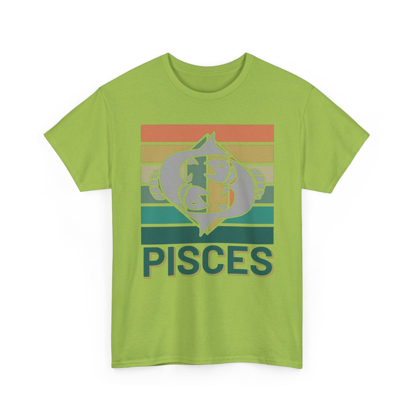 Pisces Tee, Retro Vintage Unisex T-shirt, Astrology Sign Shirt, Zodiac Design Top, Heavy Cotton Clothing, Horoscope Gift