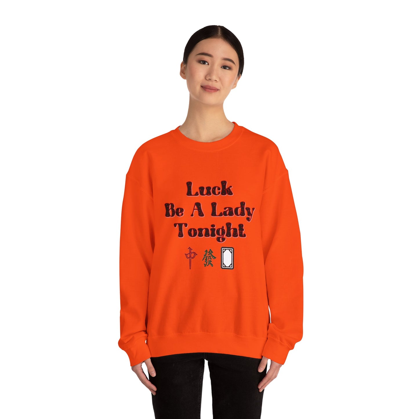 Boho Mahjong Inspired Unisex Sweatshirt, Gambler Metaphor Crewneck Jumper, Luck Be a Lady Pullover, Gift for Gamers, Vintage Style Sweater