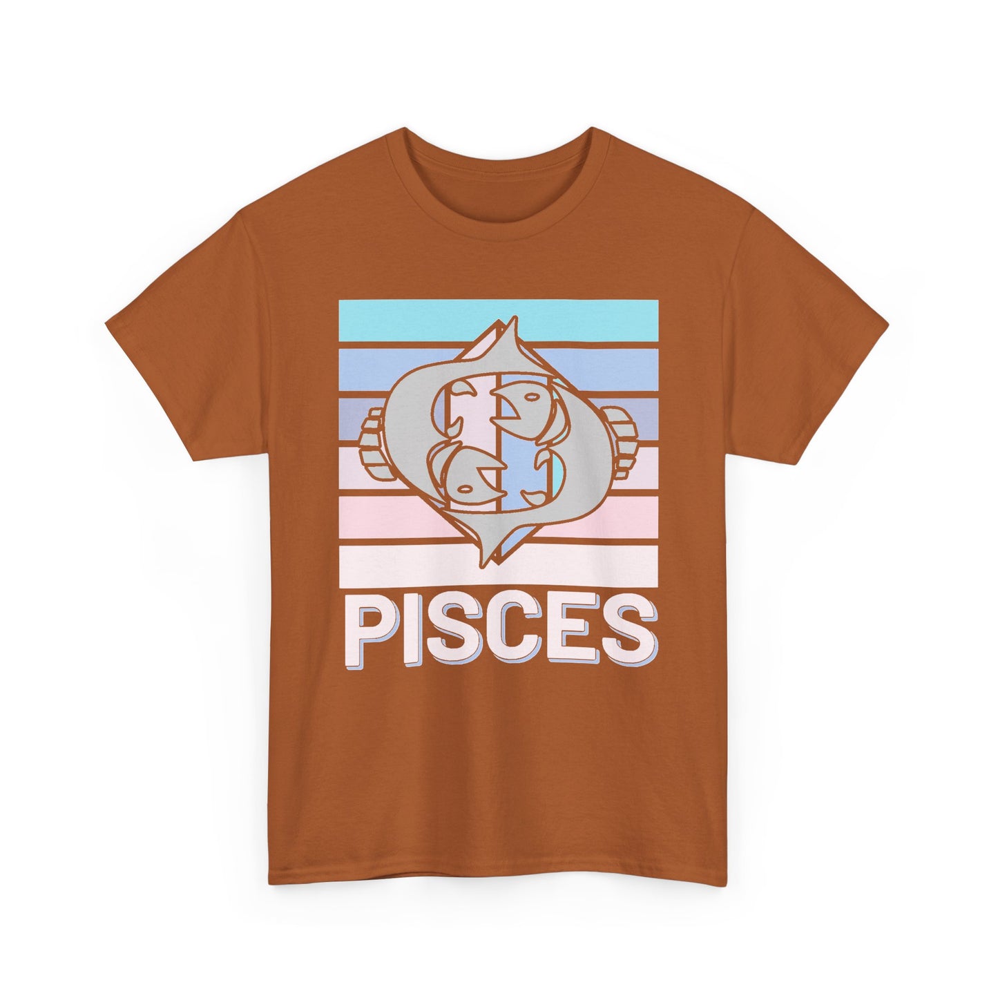 Pisces Retro Tee, Vintage Zodiac T-Shirt, Astrology Unisex Shirt, Horoscope Design, Heavy Cotton Top, Retro Pisces Shirt