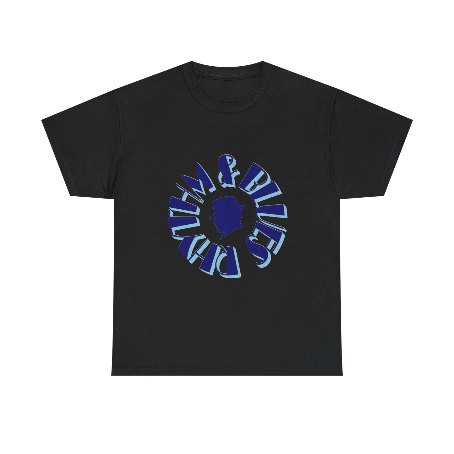 Music Nostalgia Rhythm and Blues Unisex Cotton Tee, Broadway Style Font in Artistic Typography Design Shirt