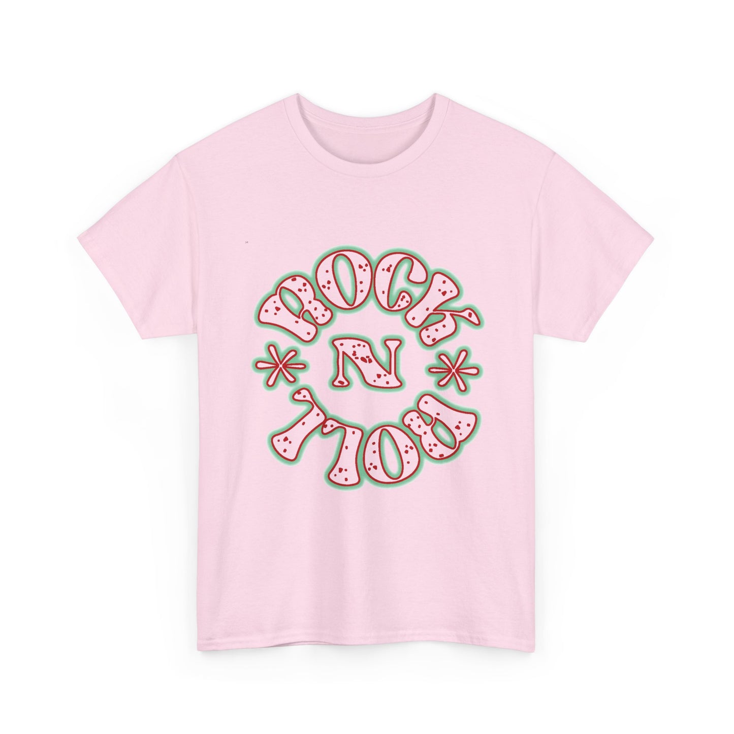 Music Nostalgia Rock N Roll Unisex Cotton Tee, Colorful Boho and Hippie Style Top, Artistic Typographic Design