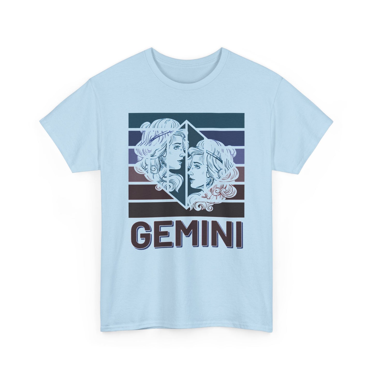 Gemini Zodiac Unisex Heavy Cotton Tee, Astrology Gift Shirt, Birthday Gift for Gemini, Zodiac Sign Tee, Horoscope T-Shirt, Retro Design