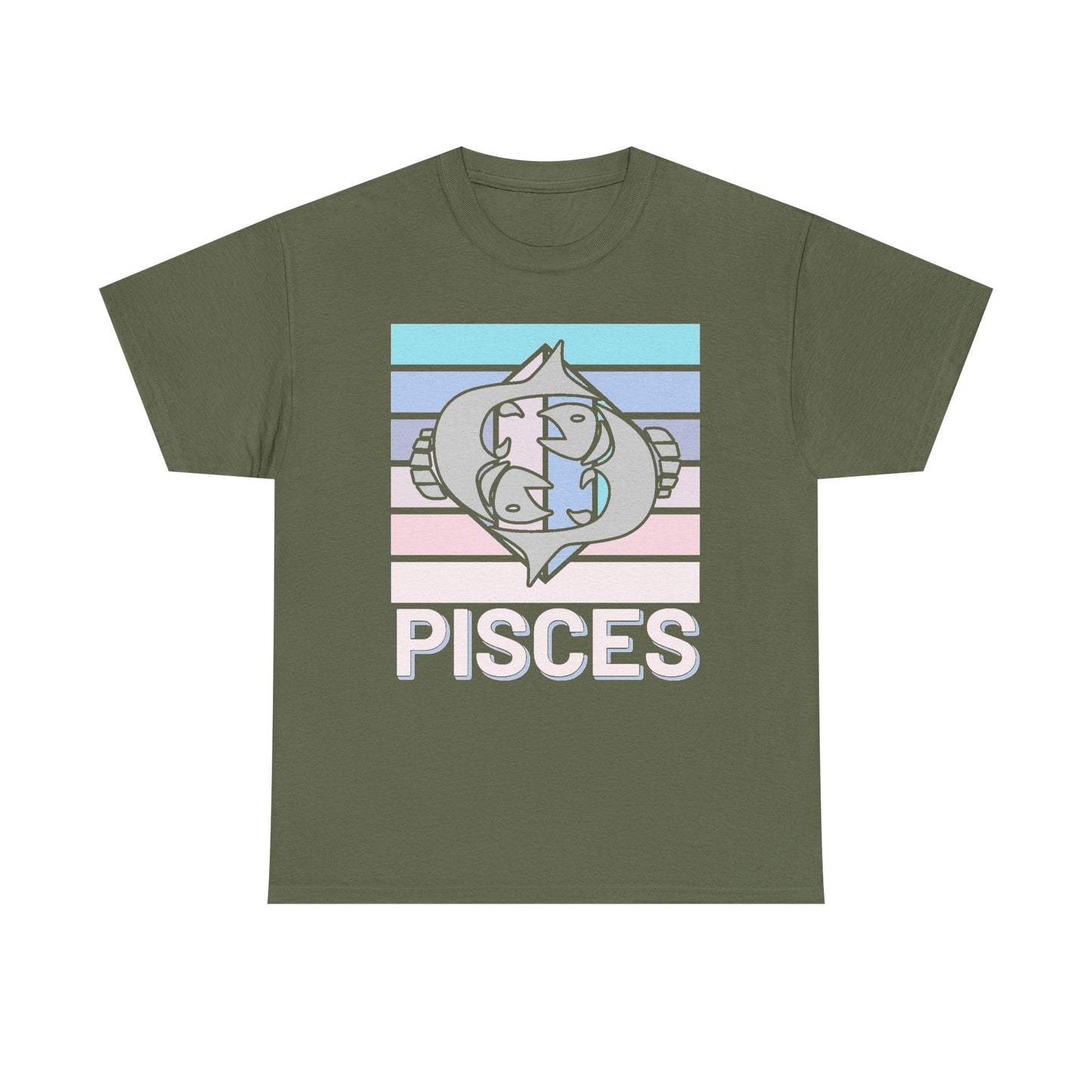 Pisces Retro Tee, Vintage Zodiac T-Shirt, Astrology Unisex Shirt, Horoscope Design, Heavy Cotton Top, Retro Pisces Shirt