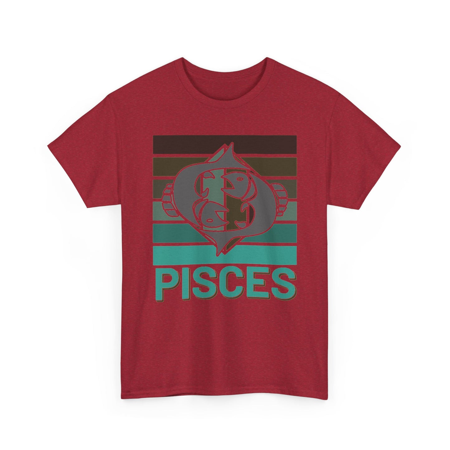 Astrology Zodiac Pisces Unisex Heavy Cotton Tee Series D, Gift for Pisces Birthday, Horoscope Shirt, Aquatic Vibes Tee, Retro Vintage Sesign