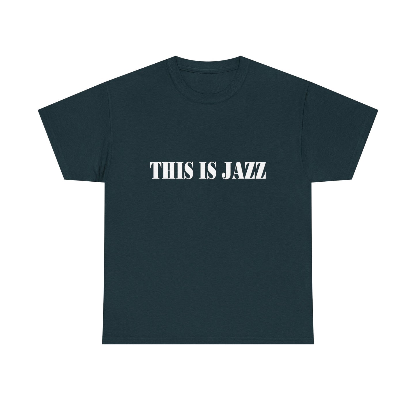 Music Nostalgia THIS IS JAZZ Unisex Cotton Shirt, Colorful Boho and Hippie Style Top, Artistic Typographic Design Shirt