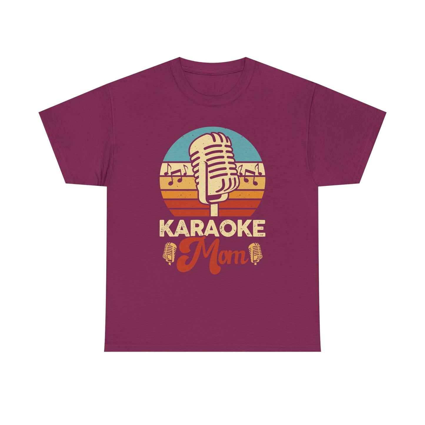 Karaoke Vibe, Karaoke Mom Unisex Heavy Cotton Tee | Fun Gift for Moms, Music Lovers, Family Gatherings, Birthdays, Singing Events