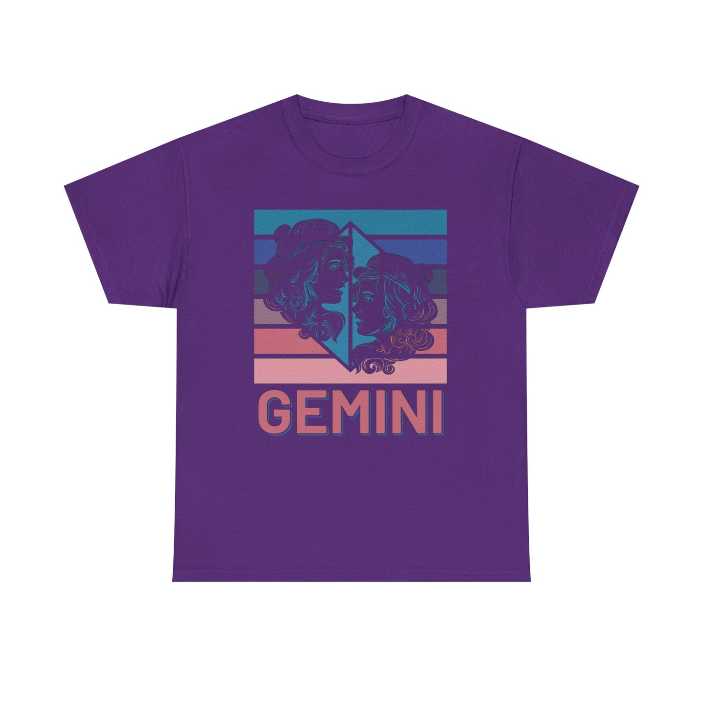 Gemini Zodiac Tee, Unisex Heavy Cotton Shirt for Astrology Lovers, Birthday Gift, Vintage Design, Retro Horoscope Style, Star Sign Apparel