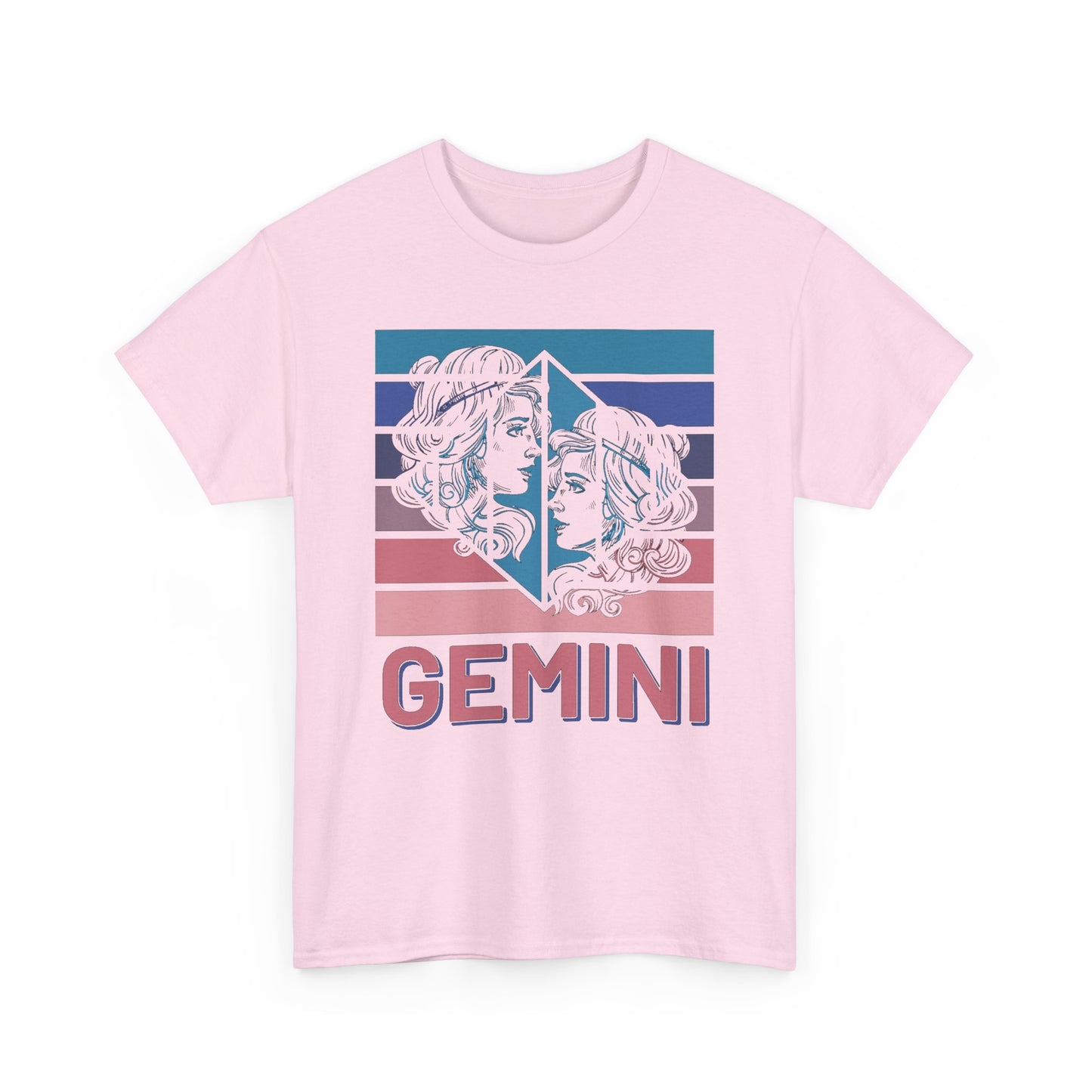 Gemini Zodiac Tee, Unisex Heavy Cotton Shirt for Astrology Lovers, Birthday Gift, Vintage Design, Retro Horoscope Style, Star Sign Apparel