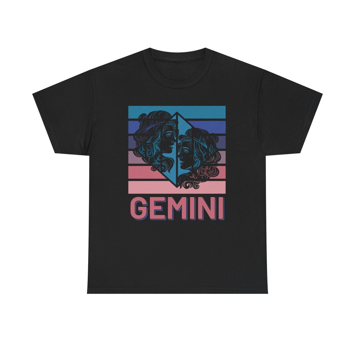 Gemini Zodiac Tee, Unisex Heavy Cotton Shirt for Astrology Lovers, Birthday Gift, Vintage Design, Retro Horoscope Style, Star Sign Apparel