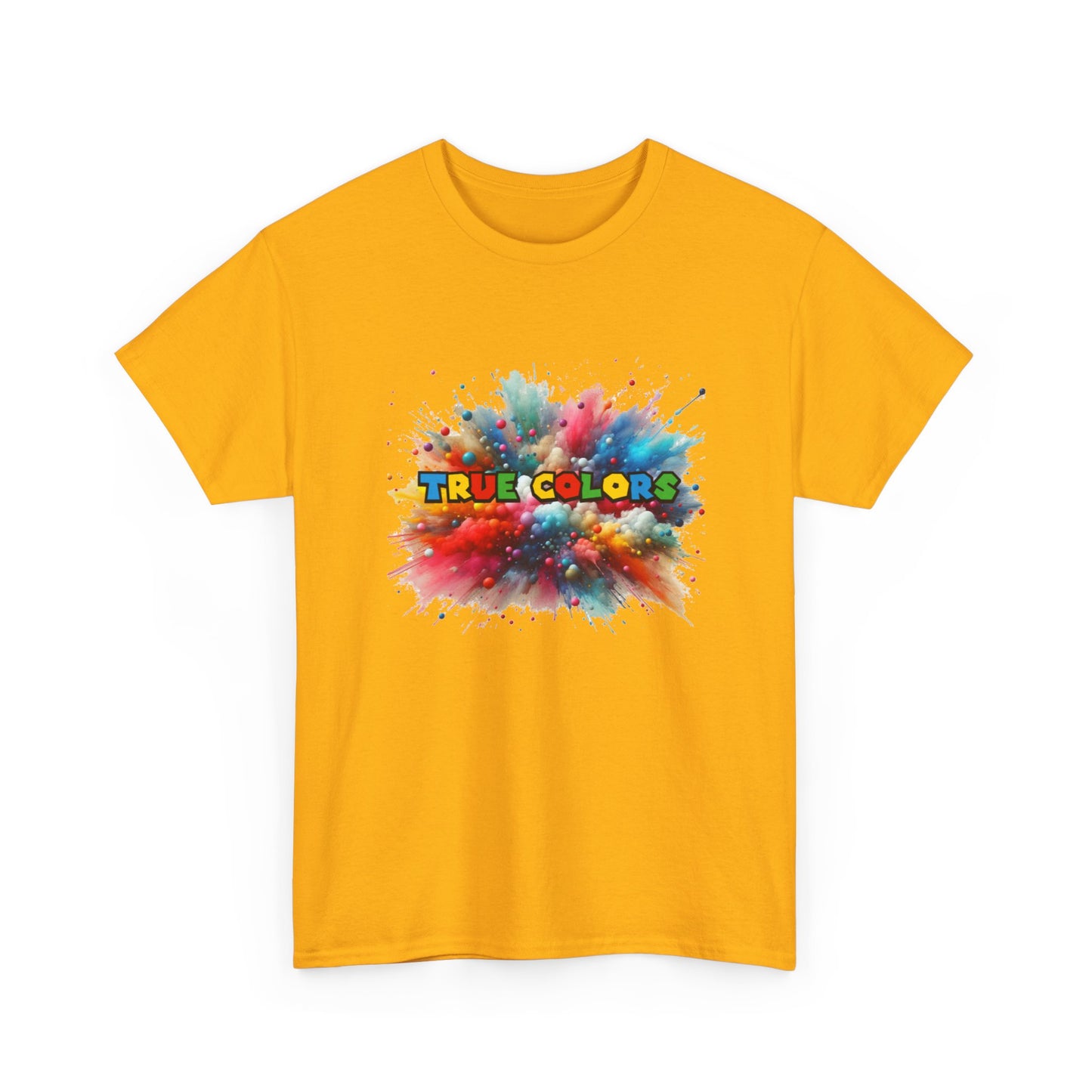 Music Nostalgia True Colors Unisex Cotton Tee, Colorful Boho and Hippie Style Top, Artistic Typographic Design T-shirt