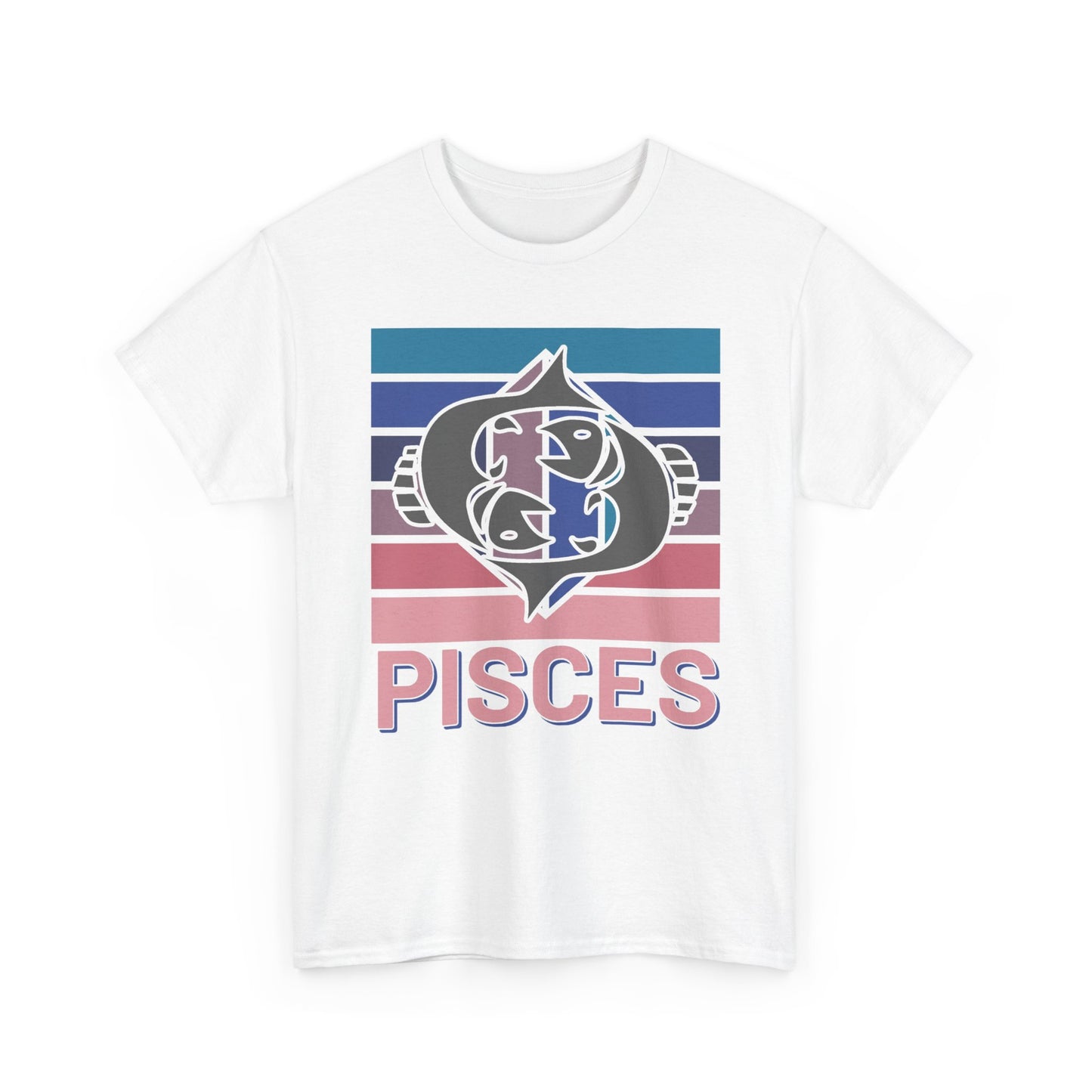 Pisces Tee, Retro Astrology Zodiac Sign Shirt, Vintage Style Unisex Cotton Top, Horoscope Clothing, Constellation Gift