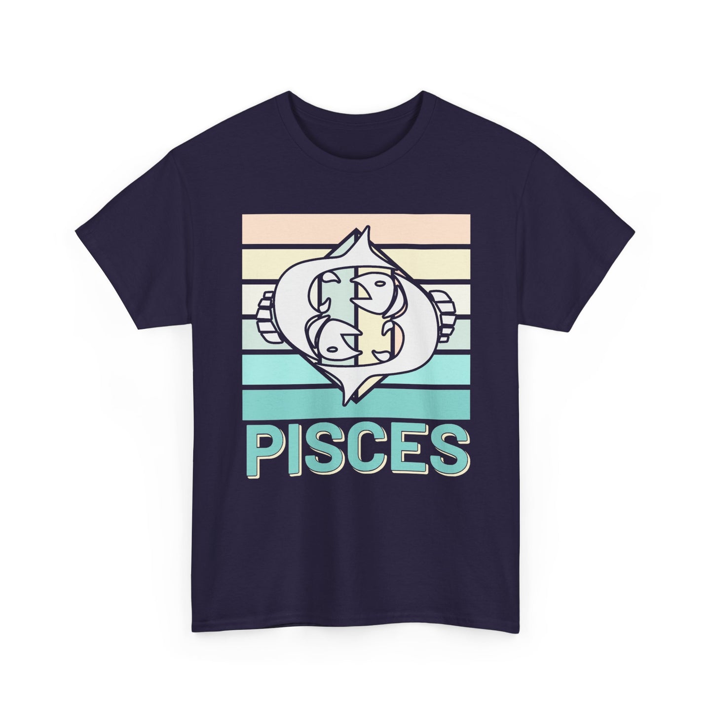 Pisces Zodiac Unisex Tee, Vintage Retro Astrology Sign Shirt, Horoscope Constellation Gift, Astro Lover Birthday Present, Heavy Cotton