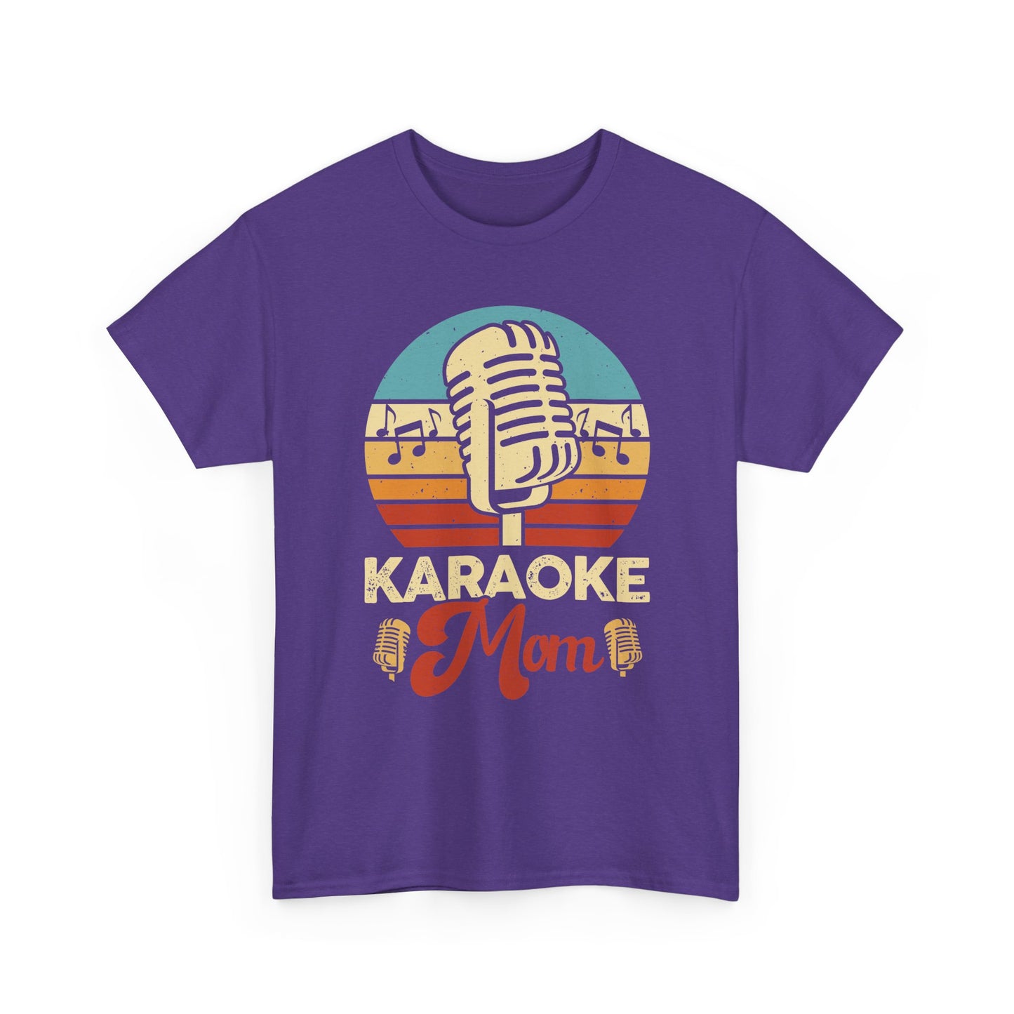Karaoke Vibe, Karaoke Mom Unisex Heavy Cotton Tee | Fun Gift for Moms, Music Lovers, Family Gatherings, Birthdays, Singing Events