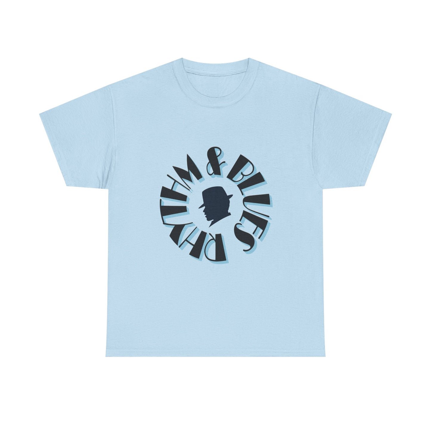 Music Nostalgia Rhythm and Blues Unisex Cotton Tee, Broadway Style Font in Artistic Typography Design Shirt