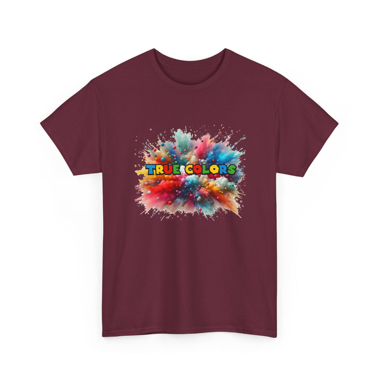 Music Nostalgia True Colors Unisex Cotton Tee, Colorful Boho and Hippie Style Top, Artistic Typographic Design T-shirt