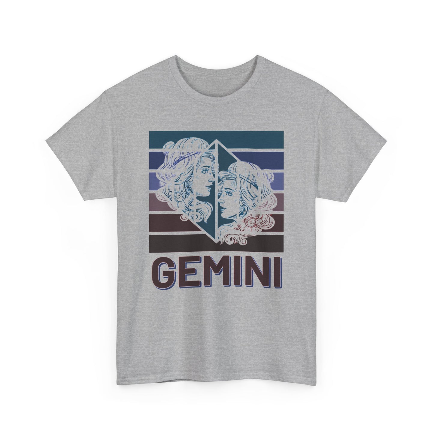 Gemini Zodiac Unisex Heavy Cotton Tee, Astrology Gift Shirt, Birthday Gift for Gemini, Zodiac Sign Tee, Horoscope T-Shirt, Retro Design