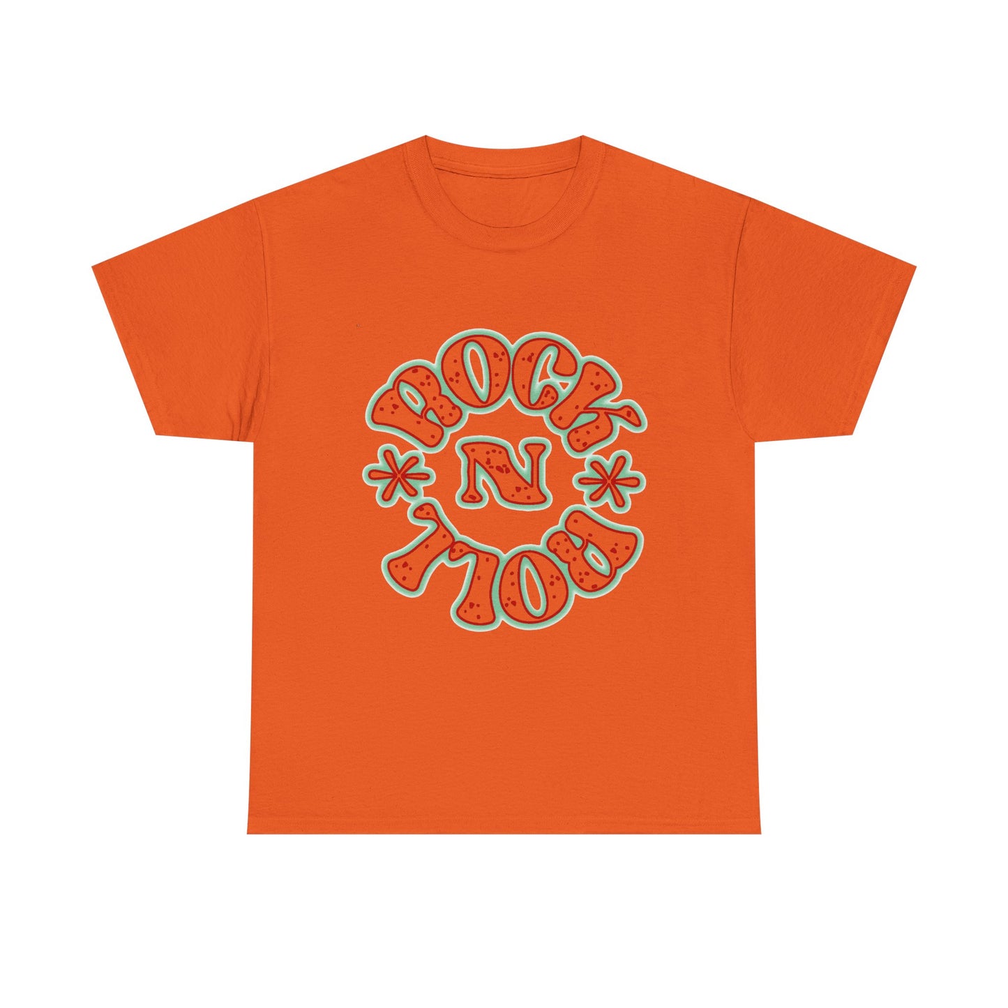 Music Nostalgia Rock N Roll Unisex Cotton Tee, Colorful Boho and Hippie Style Top, Artistic Typographic Design