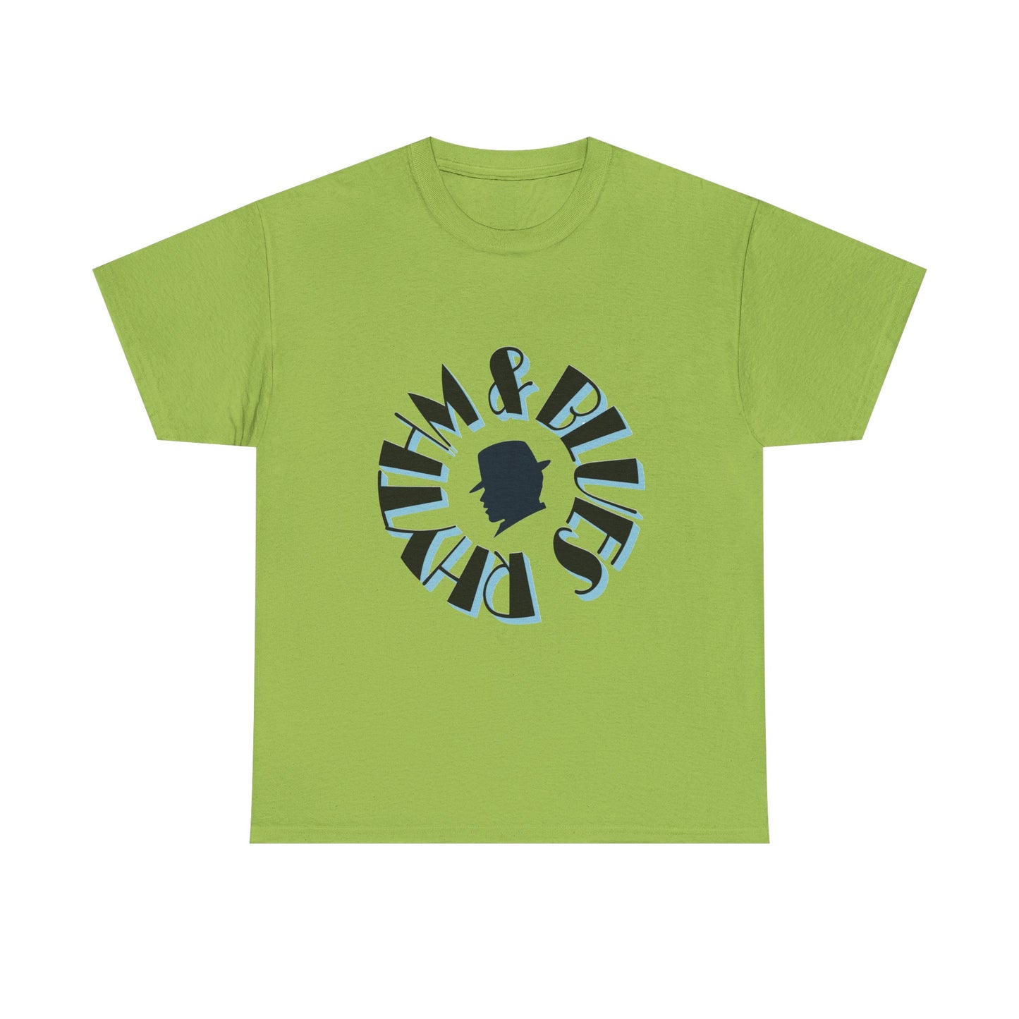 Music Nostalgia Rhythm and Blues Unisex Cotton Tee, Broadway Style Font in Artistic Typography Design Shirt