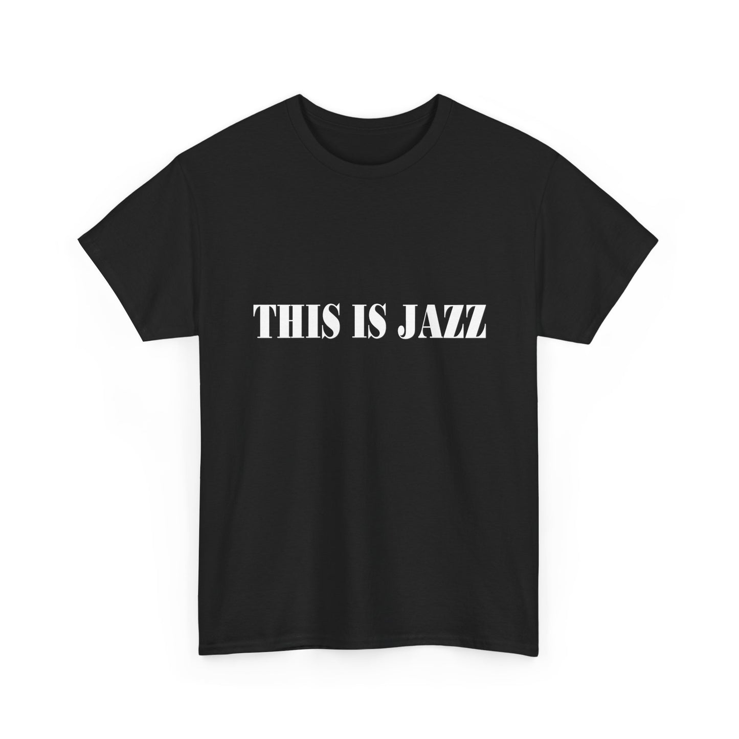 Music Nostalgia THIS IS JAZZ Unisex Cotton Shirt, Colorful Boho and Hippie Style Top, Artistic Typographic Design Shirt