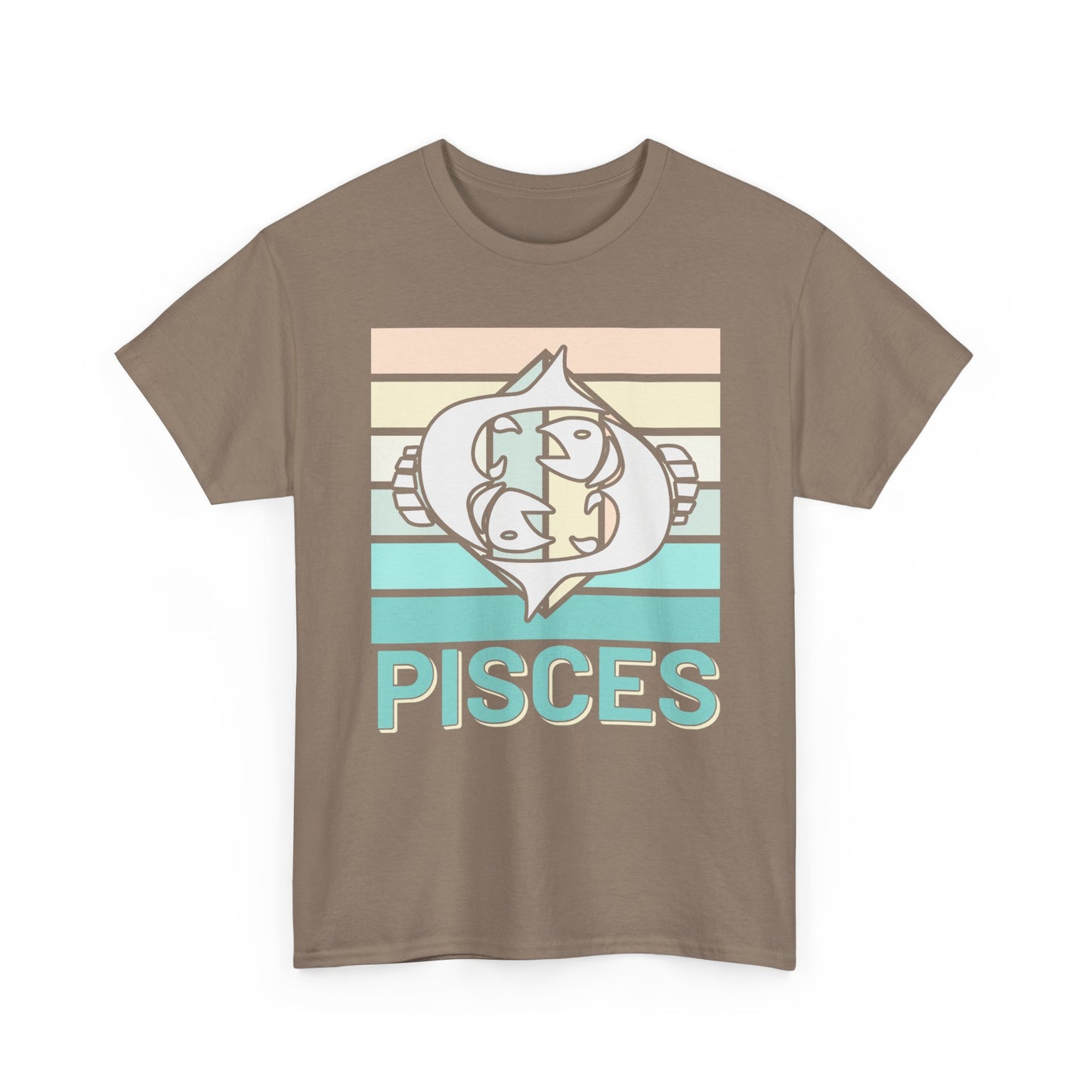Pisces Zodiac Unisex Tee, Vintage Retro Astrology Sign Shirt, Horoscope Constellation Gift, Astro Lover Birthday Present, Heavy Cotton