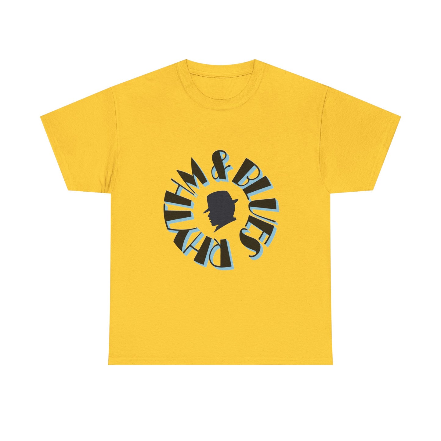 Music Nostalgia Rhythm and Blues Unisex Cotton Tee, Broadway Style Font in Artistic Typography Design Shirt