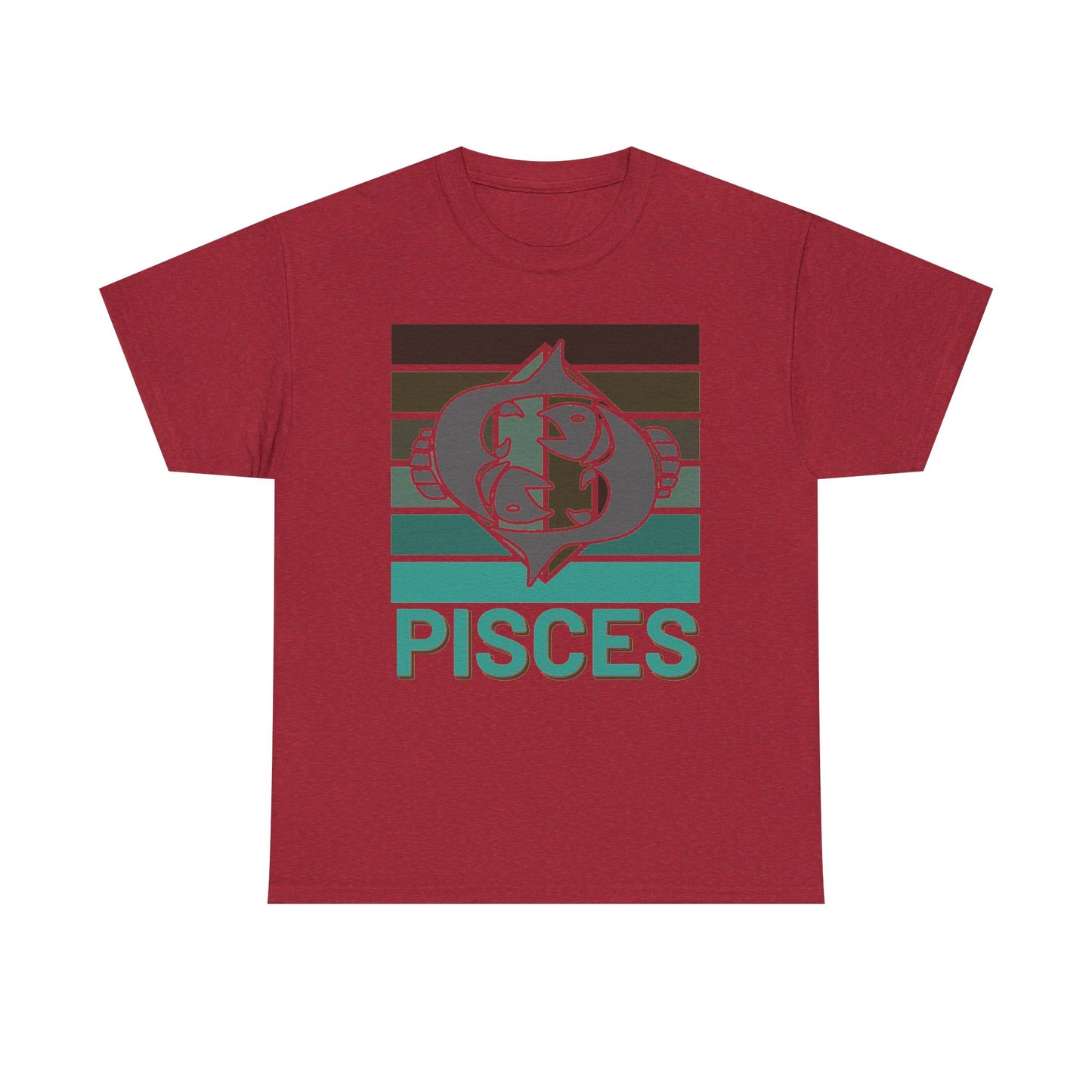 Astrology Zodiac Pisces Unisex Heavy Cotton Tee Series D, Gift for Pisces Birthday, Horoscope Shirt, Aquatic Vibes Tee, Retro Vintage Sesign