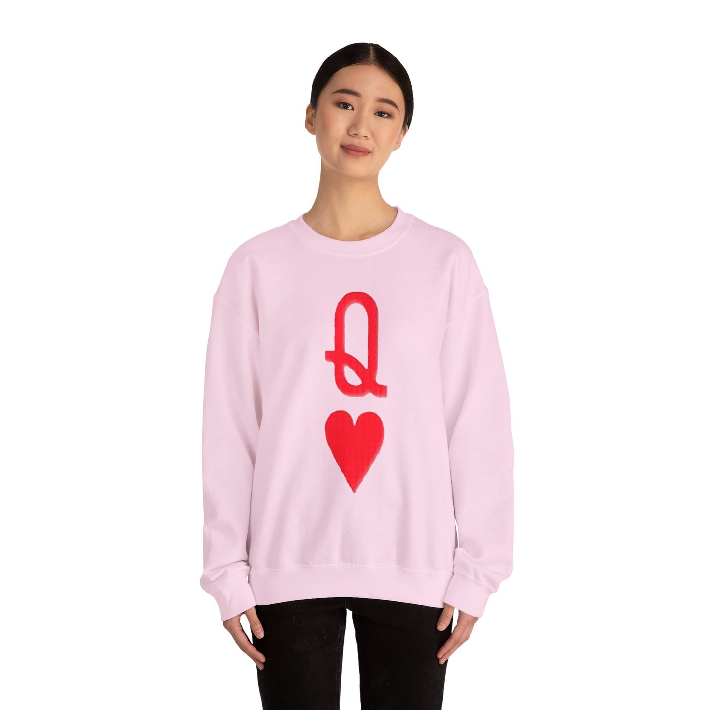 Queen of Hearts Sweatshirt, Gambler's Card Game Attire, Casino Theme Jumper, Unisex Pullover Gift, Gambling Lover Clothing, Heart Suit