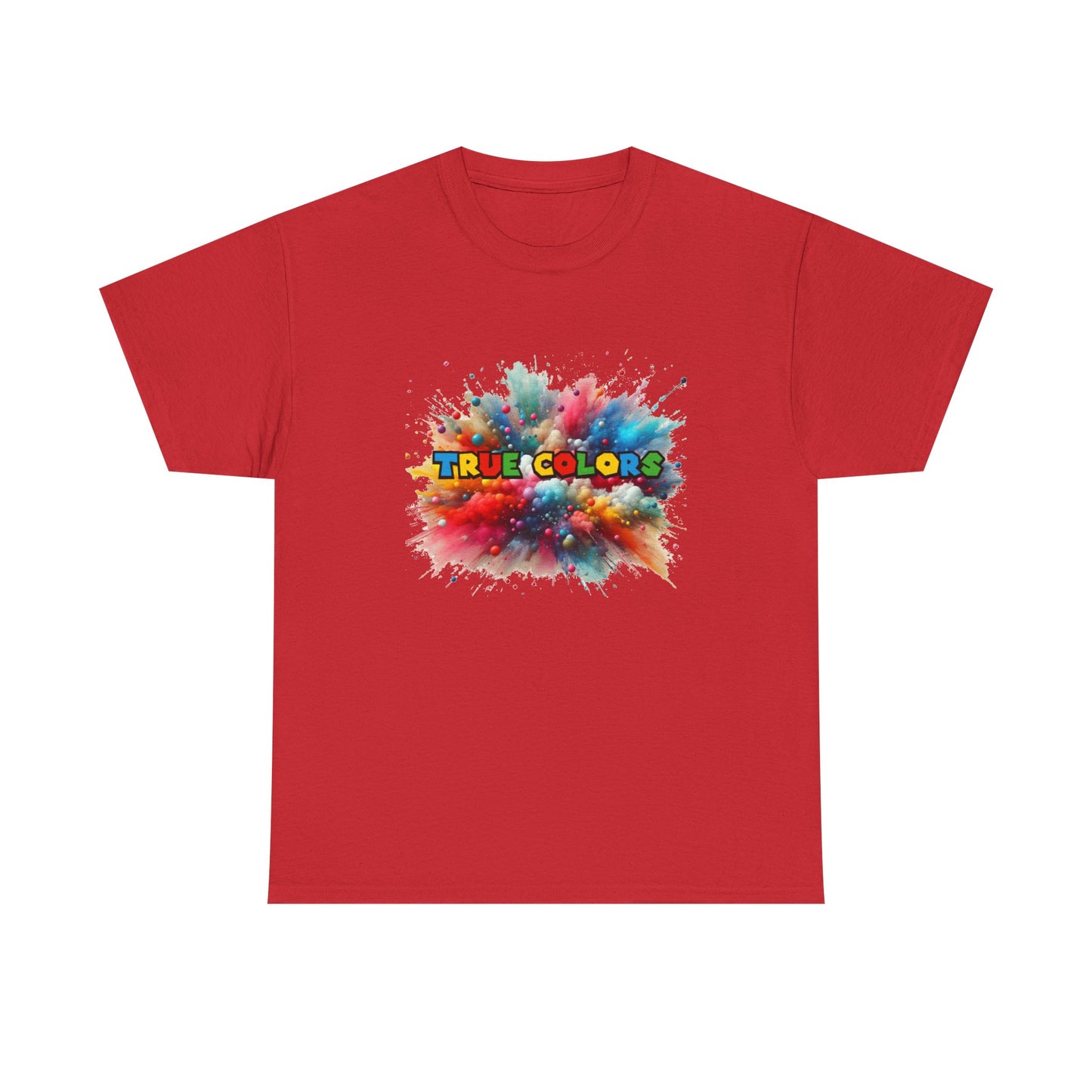 Music Nostalgia True Colors Unisex Cotton Tee, Colorful Boho and Hippie Style Top, Artistic Typographic Design T-shirt