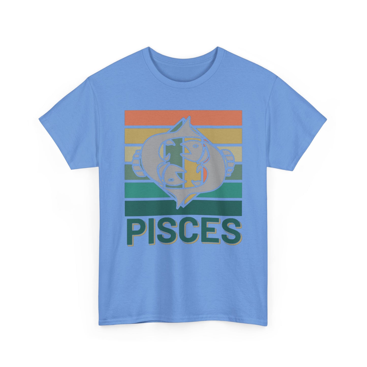 Pisces Tee, Retro Vintage Unisex T-shirt, Astrology Sign Shirt, Zodiac Design Top, Heavy Cotton Clothing, Horoscope Gift