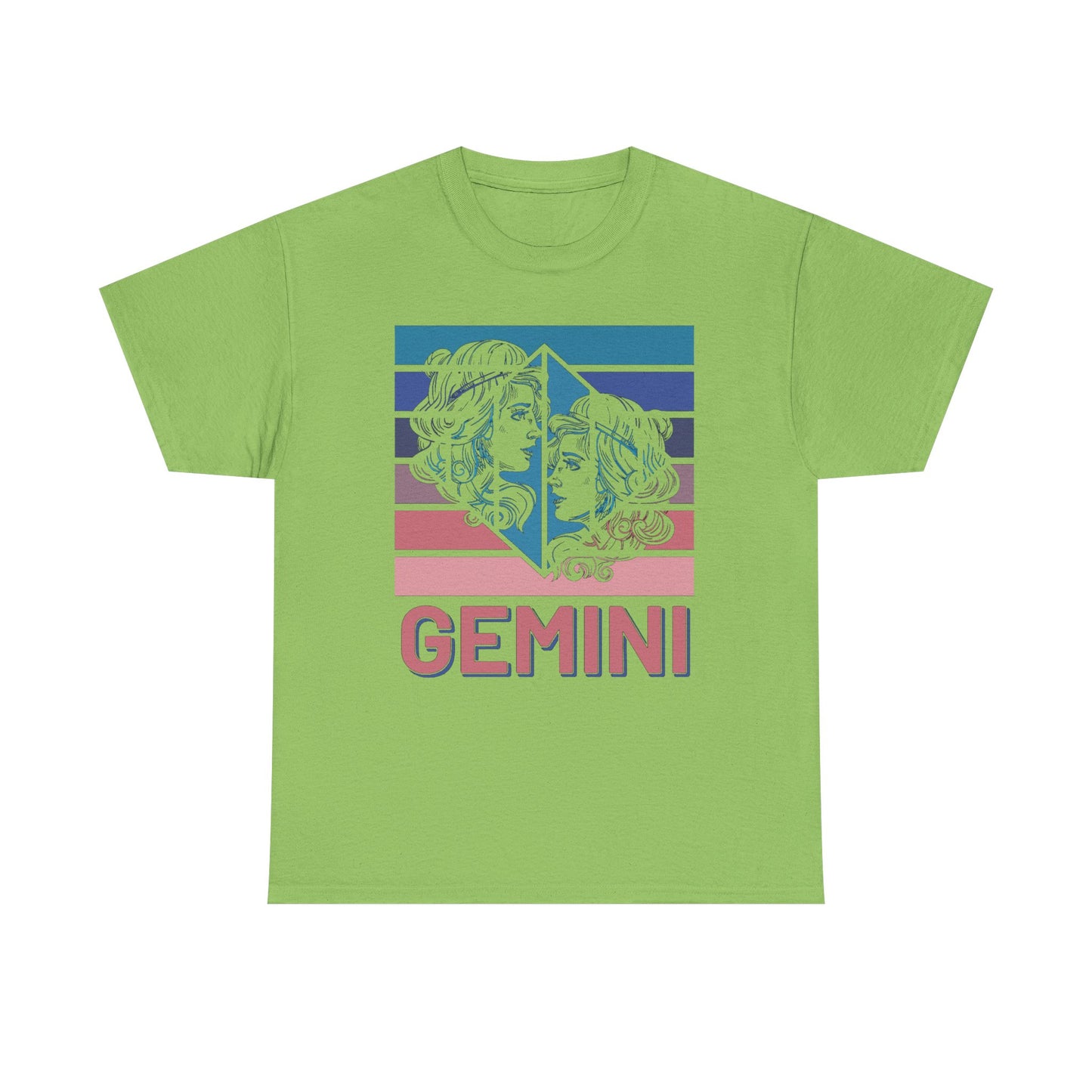 Gemini Zodiac Tee, Unisex Heavy Cotton Shirt for Astrology Lovers, Birthday Gift, Vintage Design, Retro Horoscope Style, Star Sign Apparel