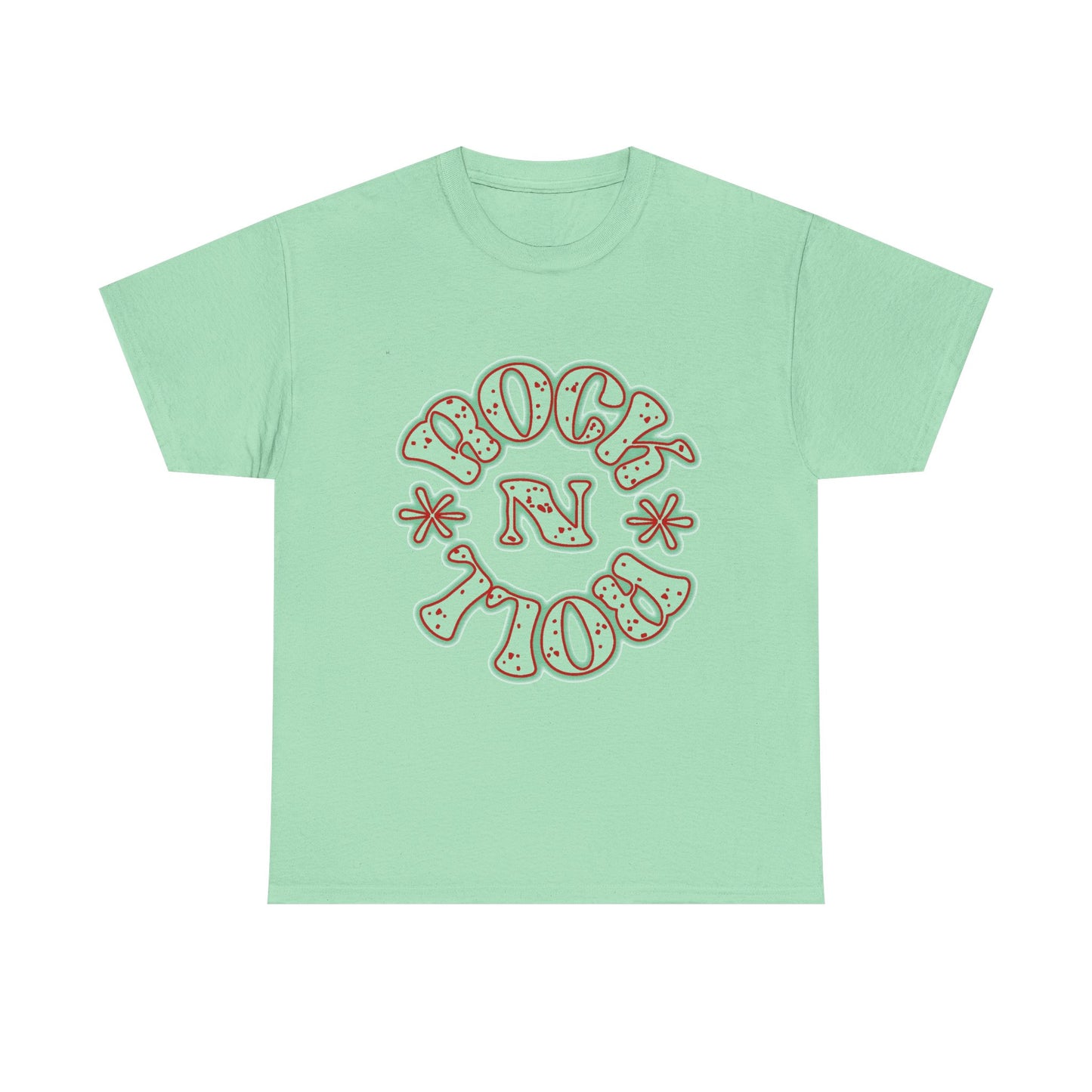 Music Nostalgia Rock N Roll Unisex Cotton Tee, Colorful Boho and Hippie Style Top, Artistic Typographic Design