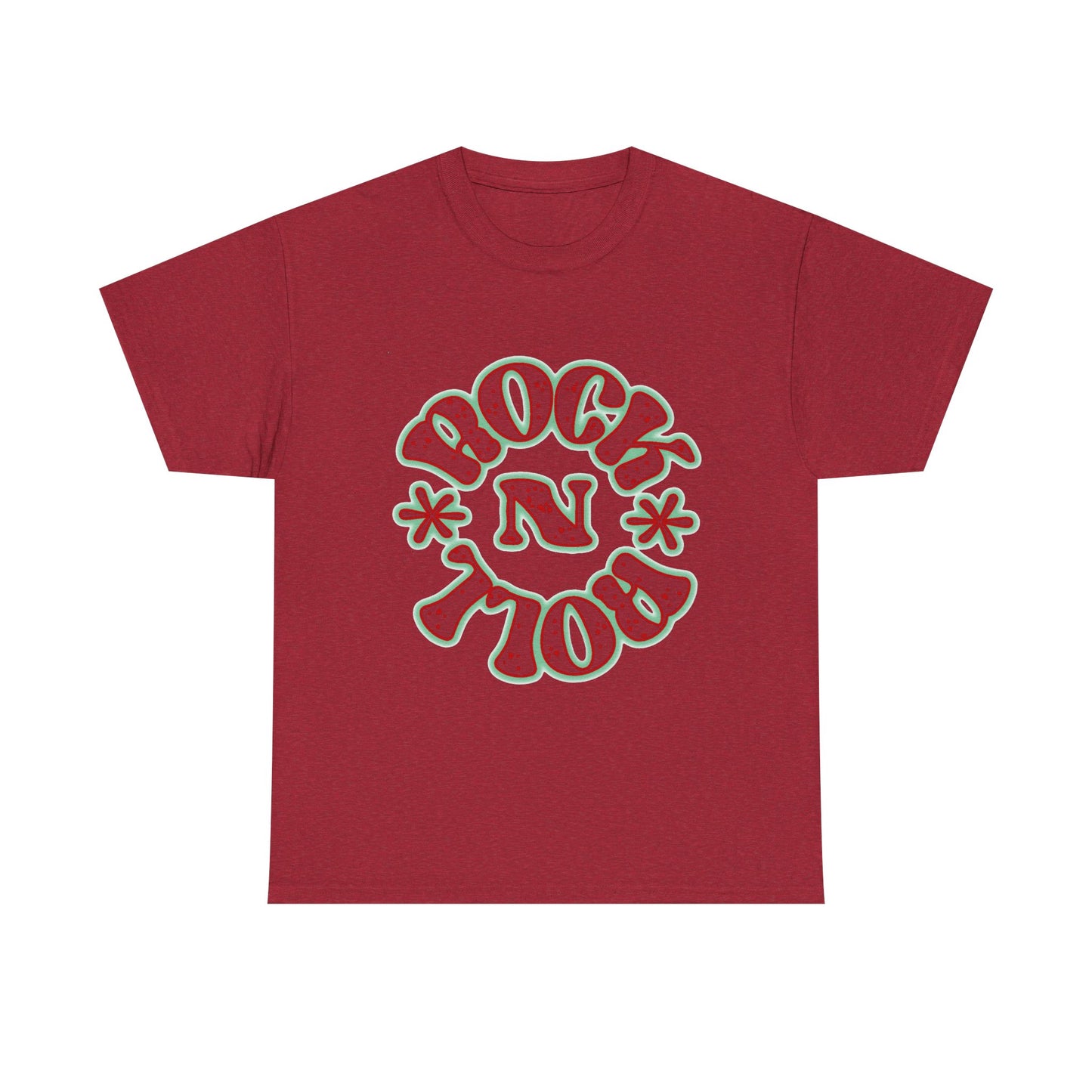 Music Nostalgia Rock N Roll Unisex Cotton Tee, Colorful Boho and Hippie Style Top, Artistic Typographic Design